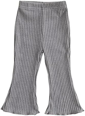 Flared Ribbed Flage pants for Baby Girls - Set of 3