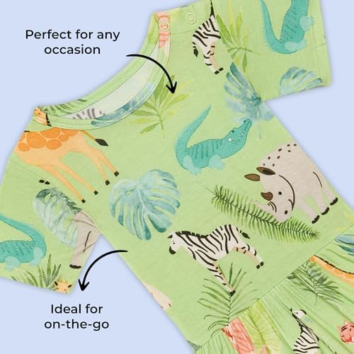 Posh Peanut Twirl Dress Bodysuit for Baby Girls