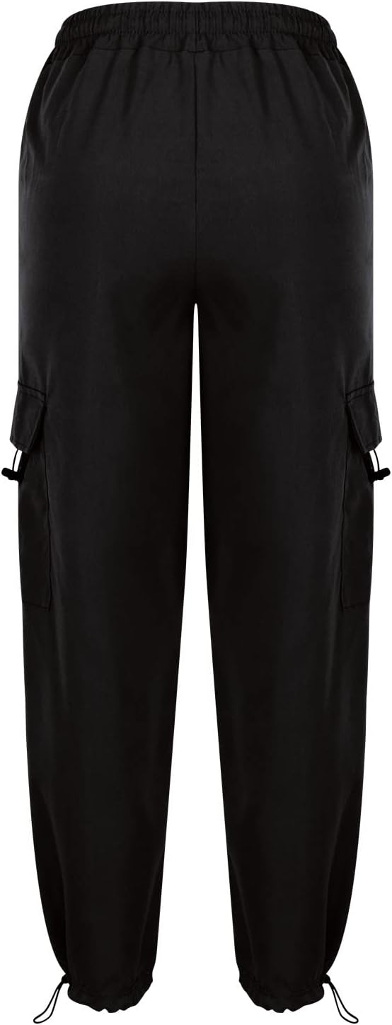 Women Cargo Pants with Pockets and Elastic Waist