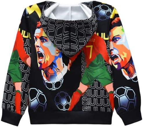 Kids Boys Zipper Hoodie Pullover Sports Star Cartoon 5-13Y