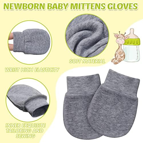 Geyoga 12 Pairs Newborn Baby Mittens for 0-6 Months