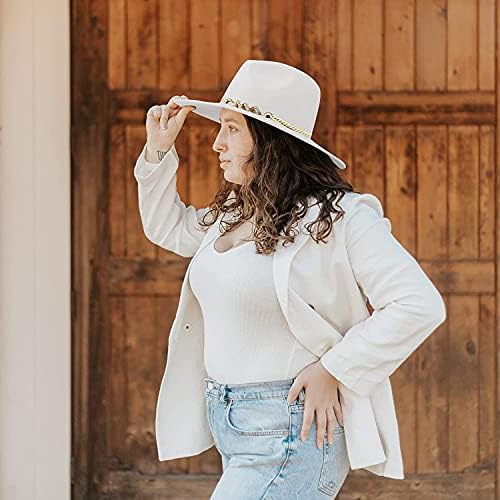 Classic Wide Brim Western Cowboy Hat - Unisex White Perfect for Women Men