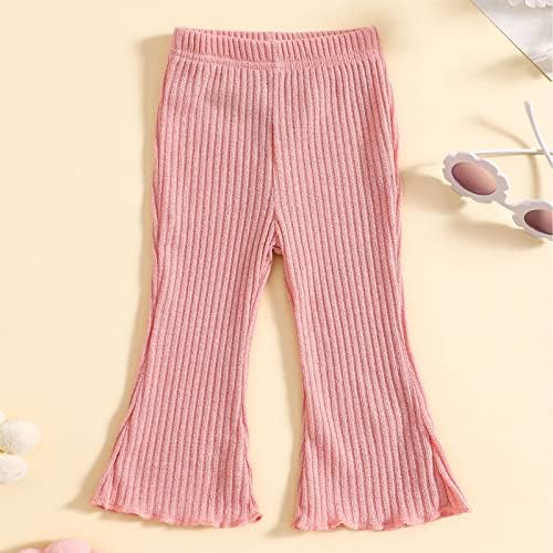 Flared Ribbed Flage pants for Baby Girls - Set of 3