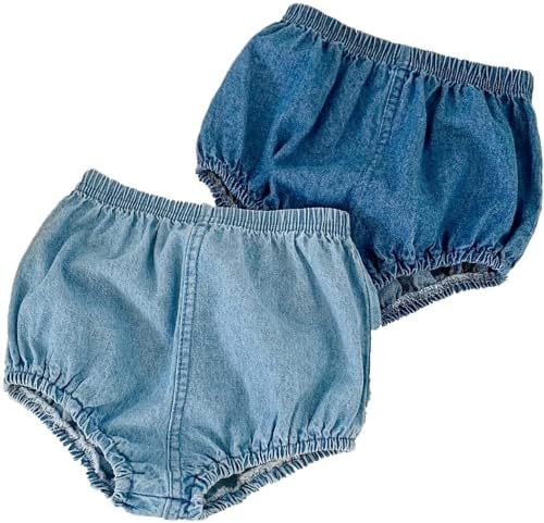 EISHOW Baby Denim Bloomers 2pcs Shorts Set for 0-3 Years