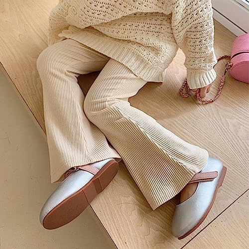 Comfortable Toned Toddler Girls Flared Pants Wide Leg Ribbed Trousers