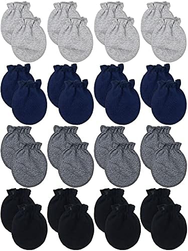 Syhood 16 Pairs Newborn Baby Mittens No Scratch Gloves 0-6 Months
