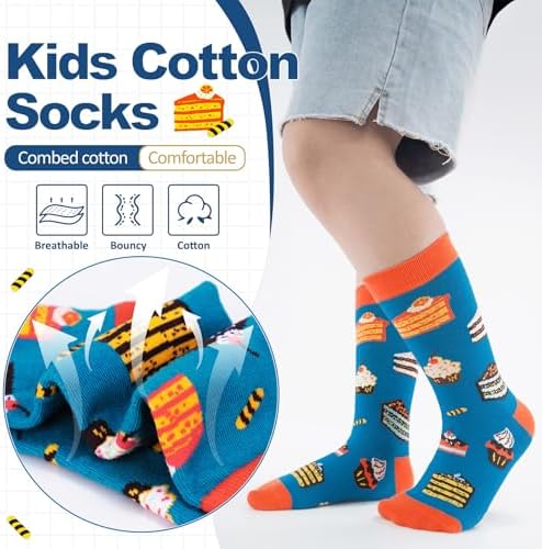 6-Pair Boys Novelty Crew Socks for Kids