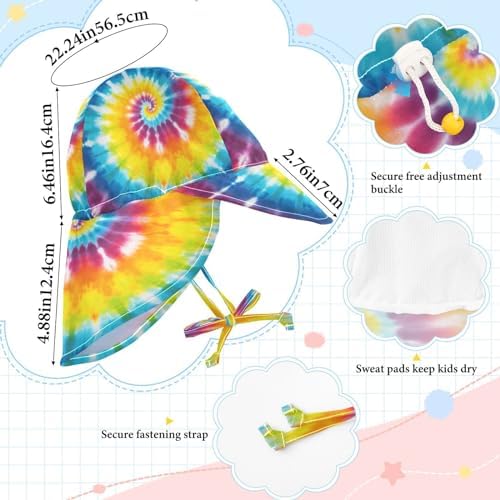 Emelivor Multicoloured Spiral Tie Dye Sun Hat for Kids