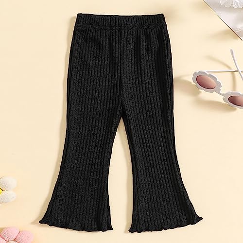 Flared Ribbed Flage pants for Baby Girls - Set of 3
