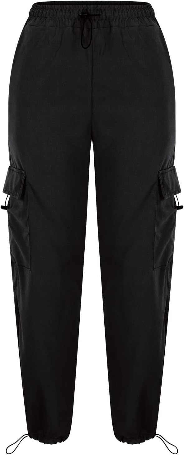 Women Cargo Pants with Pockets and Elastic Waist