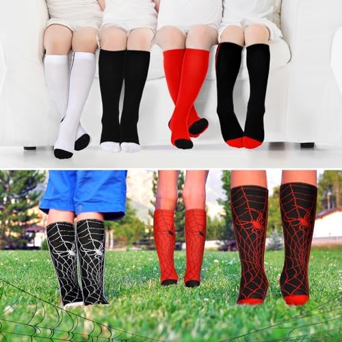 Cutecrop Halloween Spider Socks for Kids 4 Pairs 1