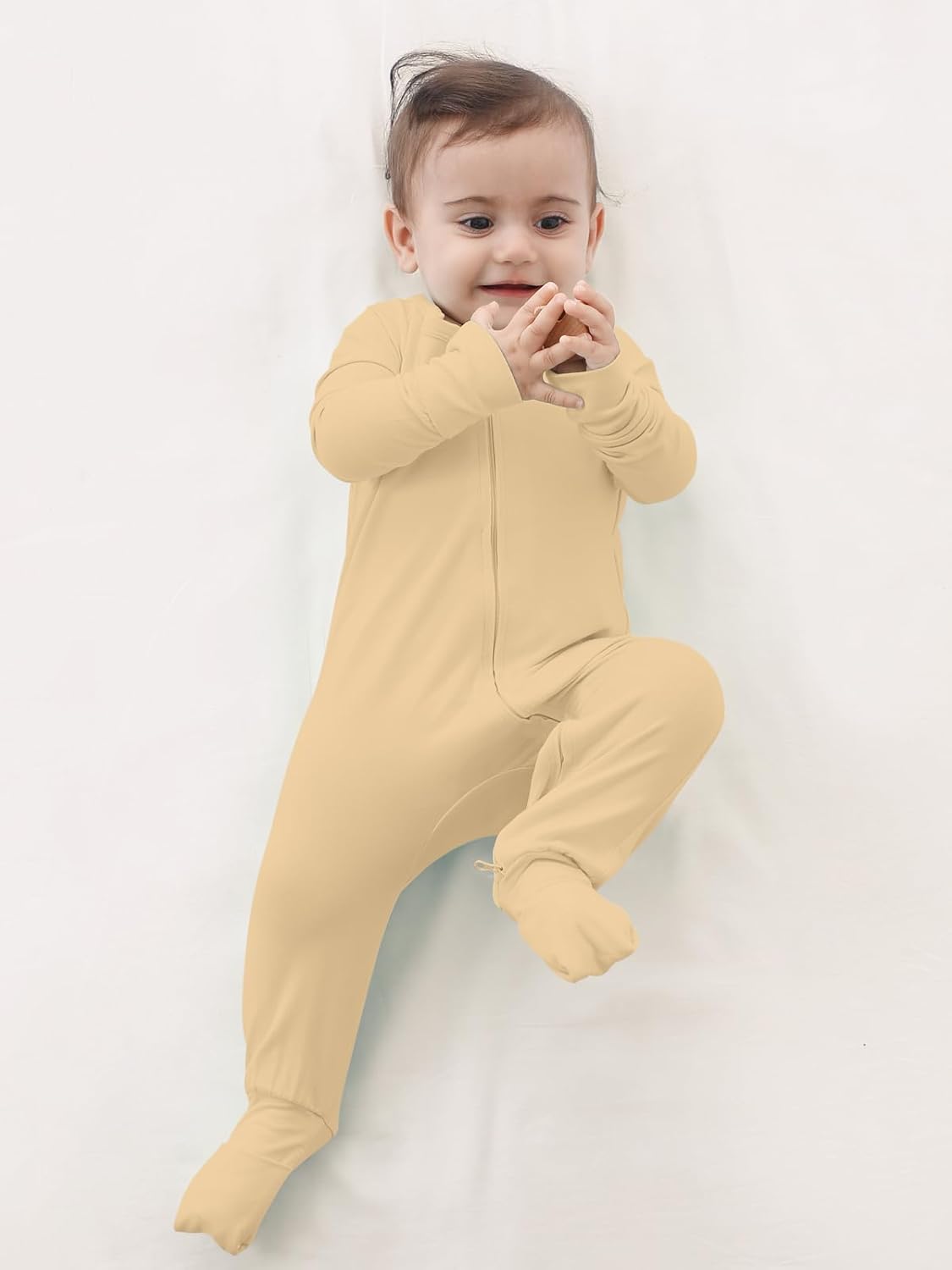 GUISBY Rayon Bamboo Footless Pajamas for Baby Girls