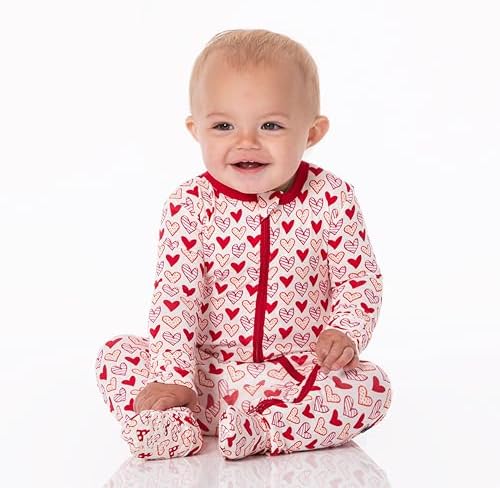 Perfect Valentines Day Footies for Baby - Soft Stretchy and Cozy