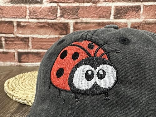 Embroidered Ladybug Baseball Cap for Kids