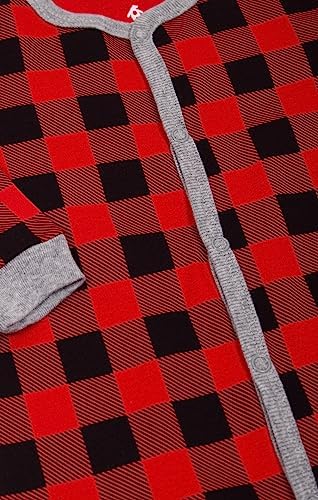 Stylish Comfy Baby Buffalo Plaid Footed Sleepie