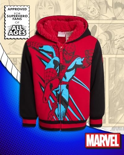 Marvel Boys Zip-Up Hoodie - Avengers Spider-Man Fleece Sweatshirt 3T-7