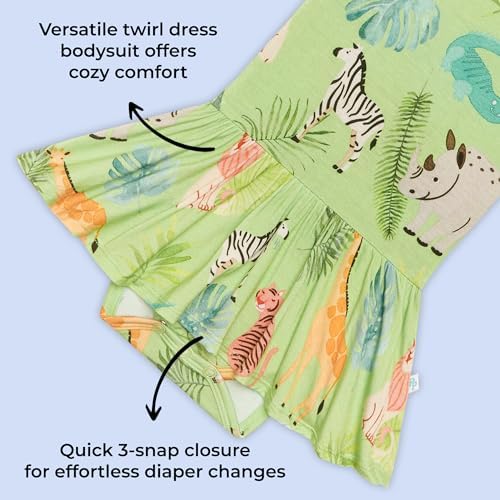 Posh Peanut Twirl Dress Bodysuit for Baby Girls