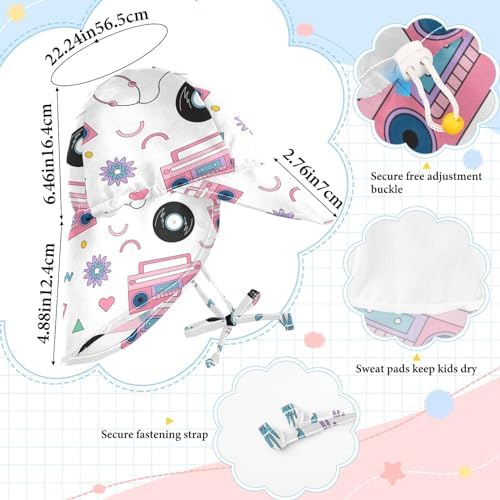Retro Music Records Audio Tapes Baby Girls Hats Caps