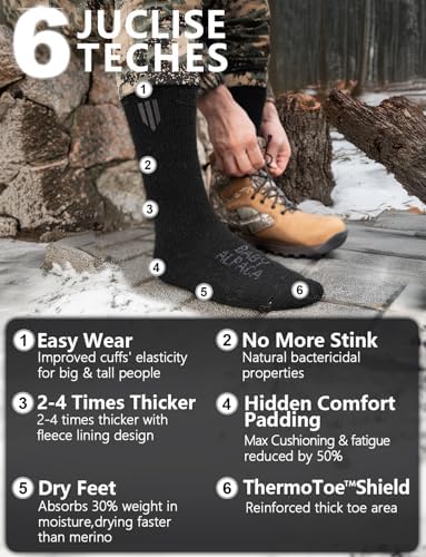 Alpaca Wool Thermal Socks for Warm Success in Winter Hunting