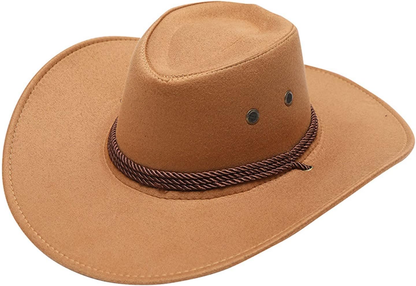 Women Men Classic Felt Western Cowboy Cowgirl Hat with Belt Buckle