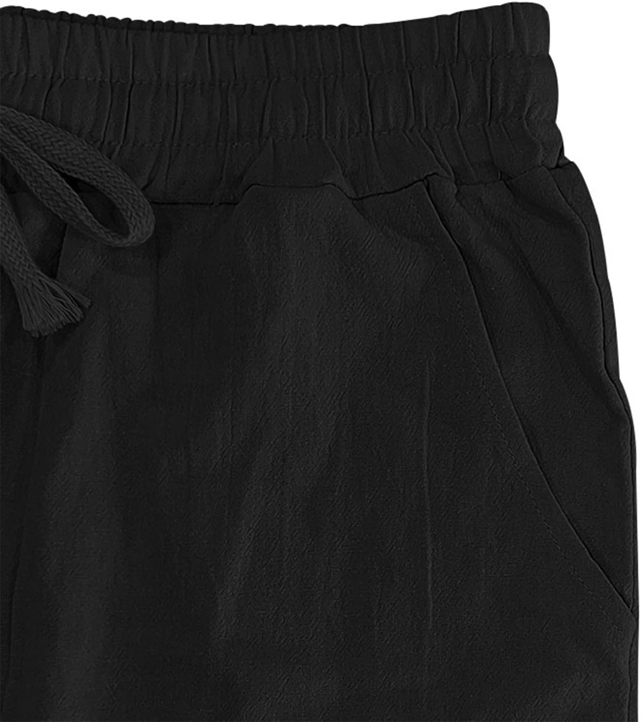 Cotton Linen Pants for Men Lightweight Breathable Drawstring Baggy Beach Casual