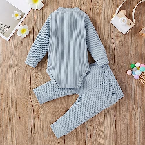 AMIMOJY Baby Newborn 2Pcs Romper Set