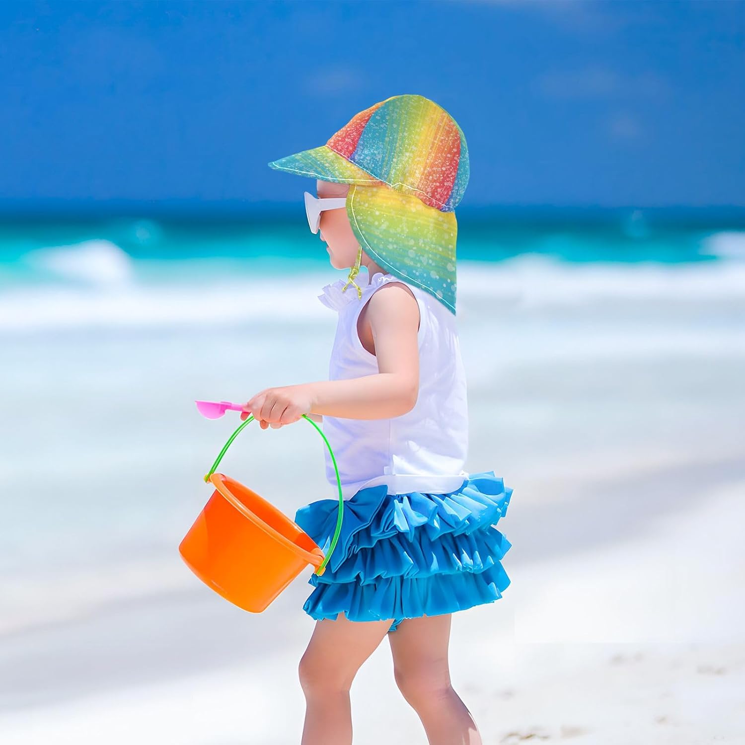 Green Glitter Toddlers Perfect_sun_hatUnisex_cool_with security