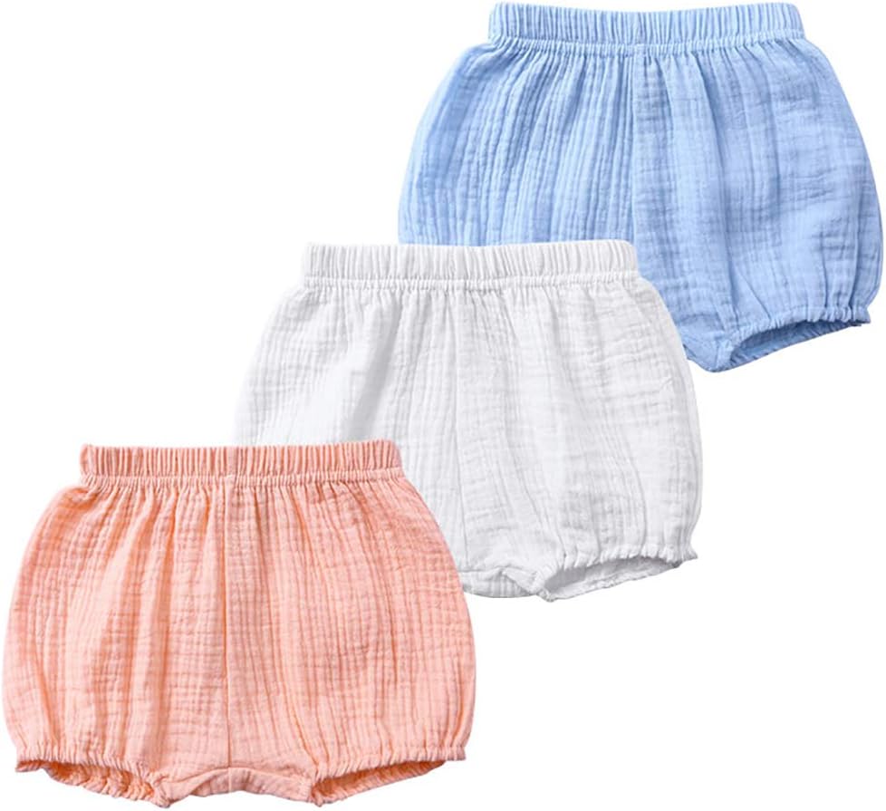 Baby Girls Ruffle Bloomer Shorts Cute Cotton Linen Diaper Covers