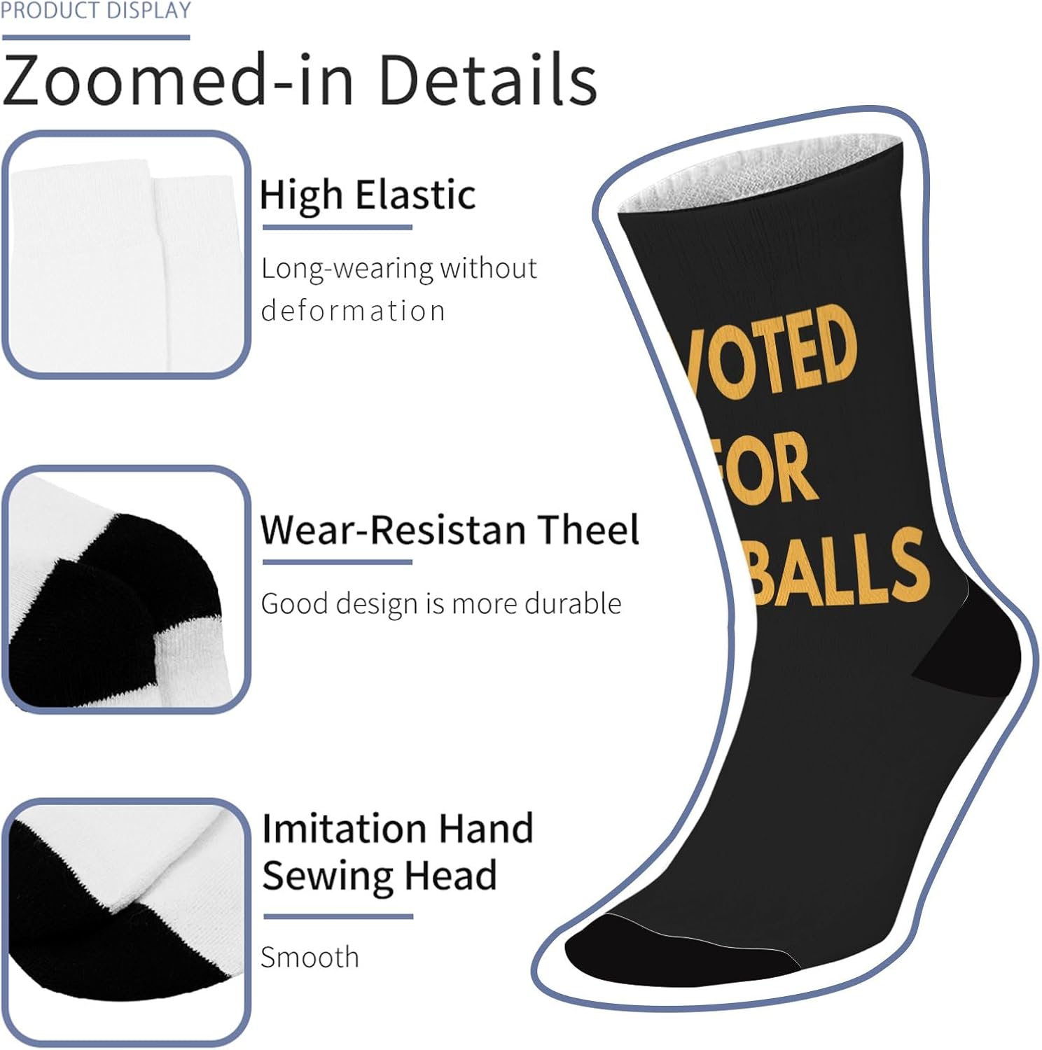Magical Saying I Voted for Big Balls Crew Socks