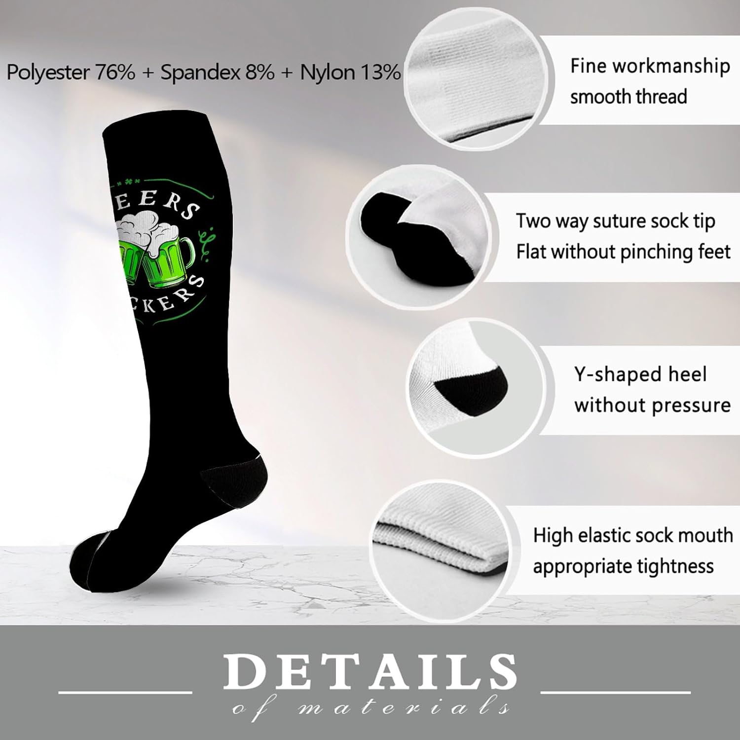 Cheers Fckers St Pattys Day Socks for Men Women