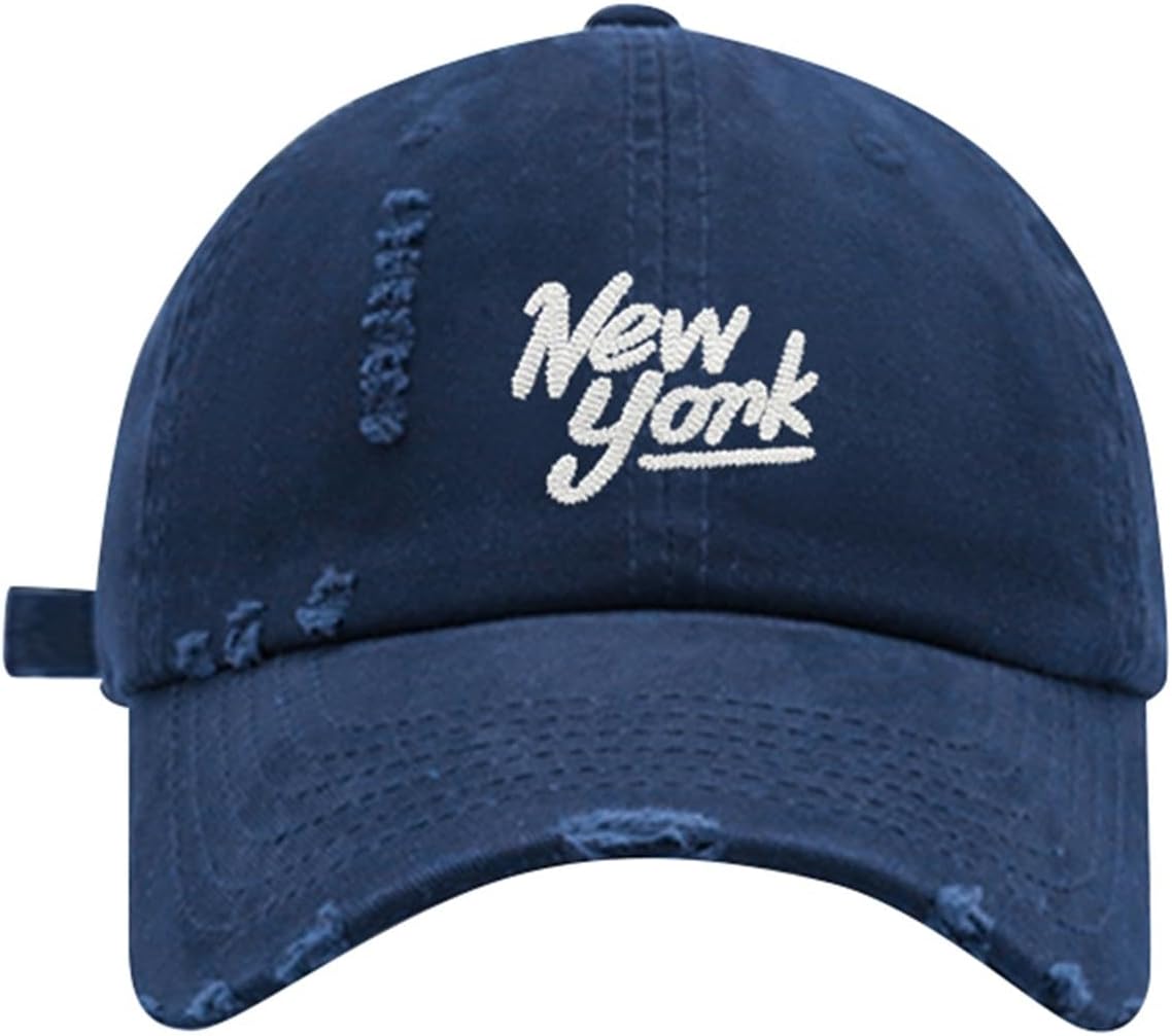 Ripped Embroidered Letter Cap Boys Visor Baseball Hat