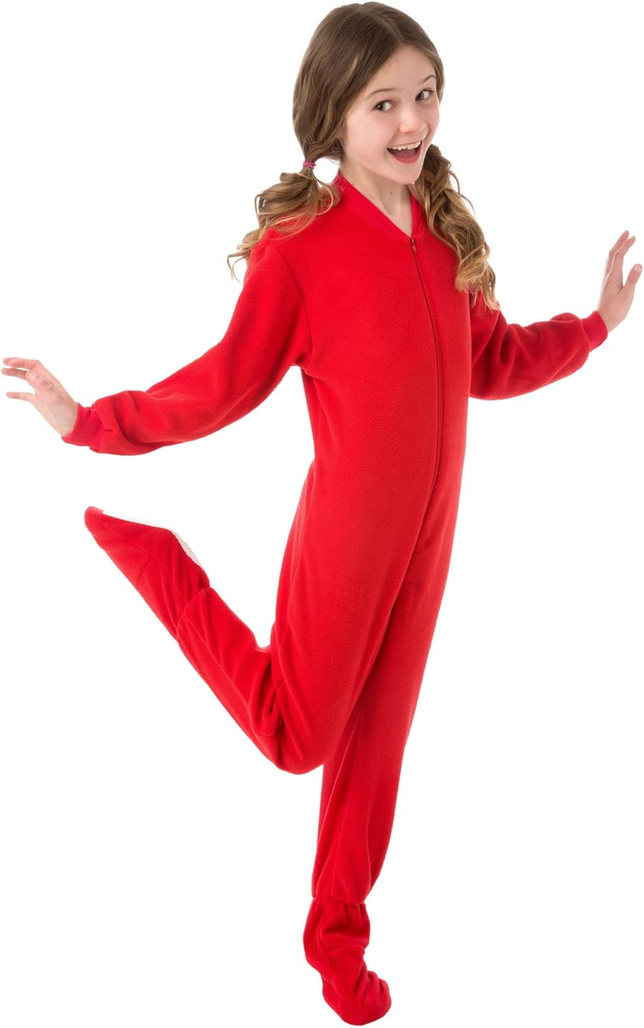 Big Feet Pajama Red Fleece Onesie