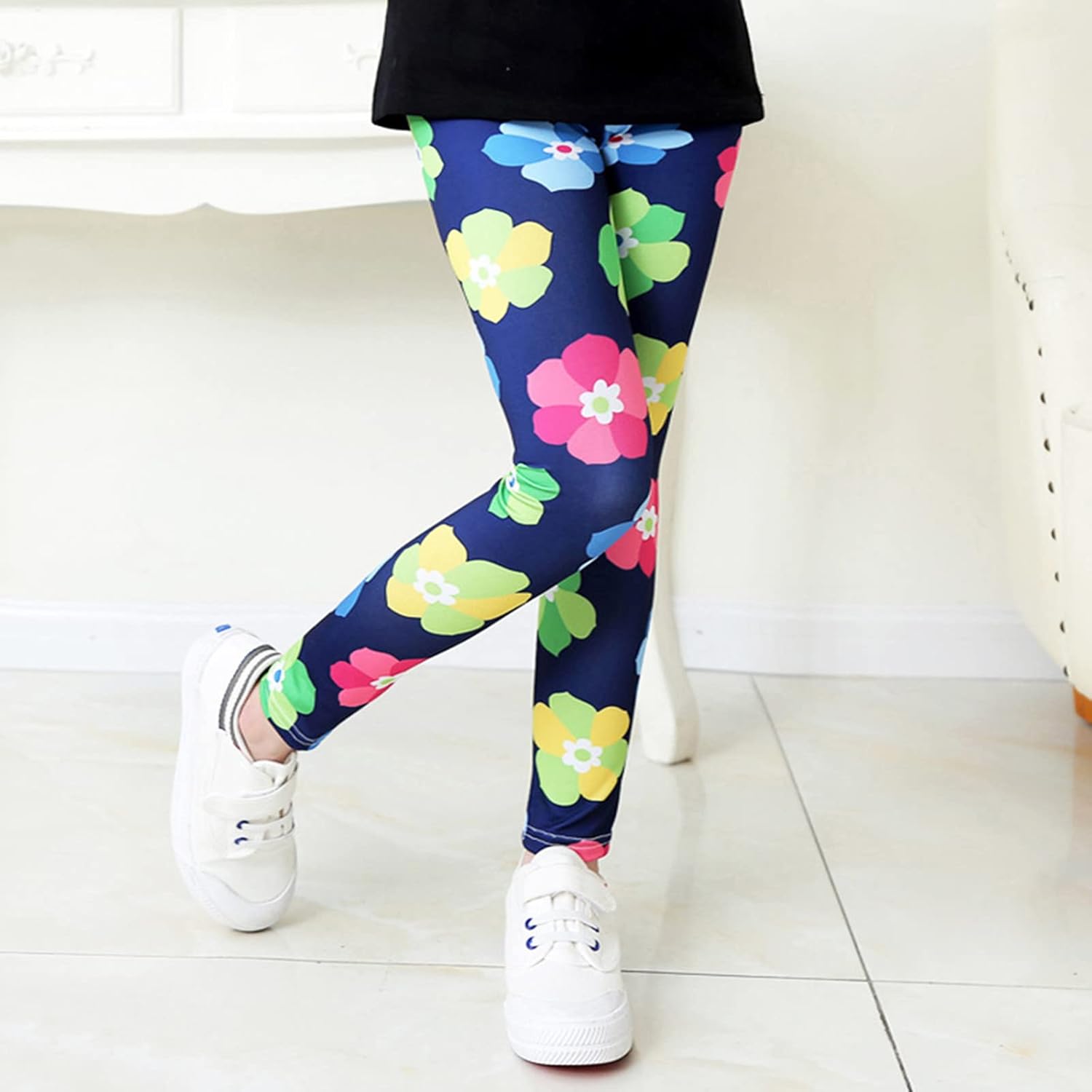 ToddlBy - Wide-Leg Floral Print Fall Spring Loose Pants for KidsBS