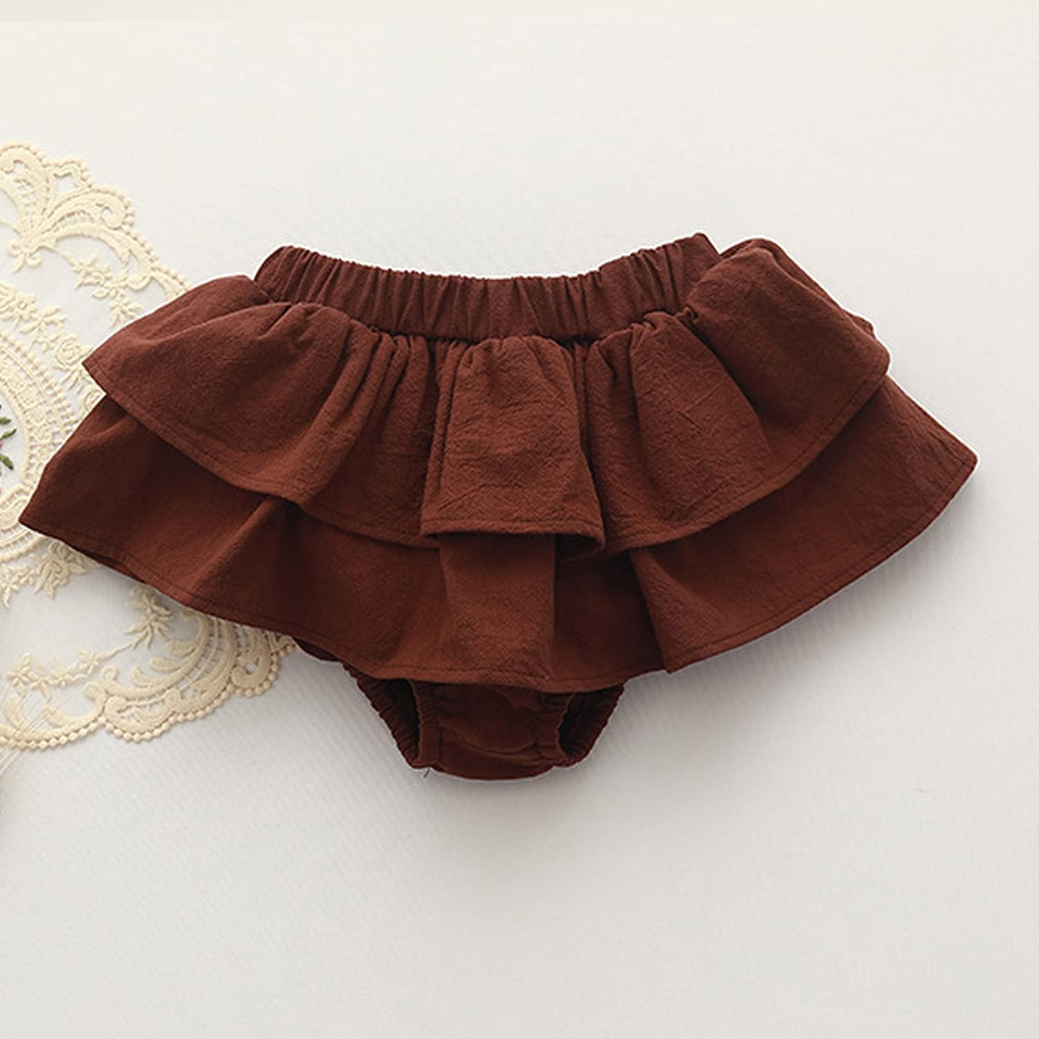 3-Piece Dependency-Free Cotton Ruffle Shorts Set