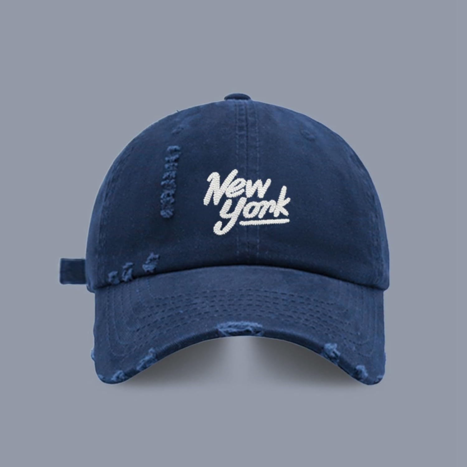 Ripped Embroidered Letter Cap Boys Visor Baseball Hat
