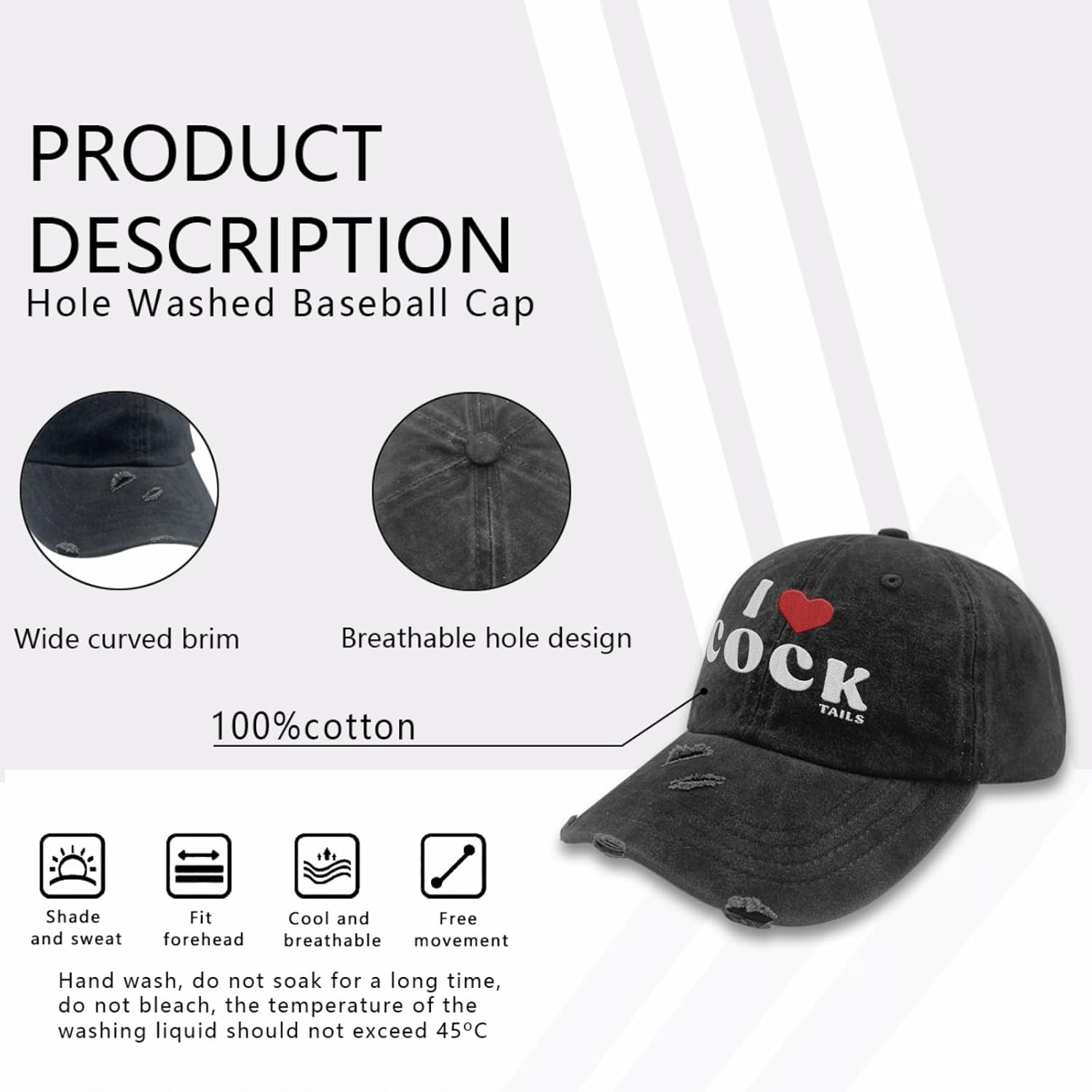 I Love Cocktails Funny Cowboy Link Hat for Men