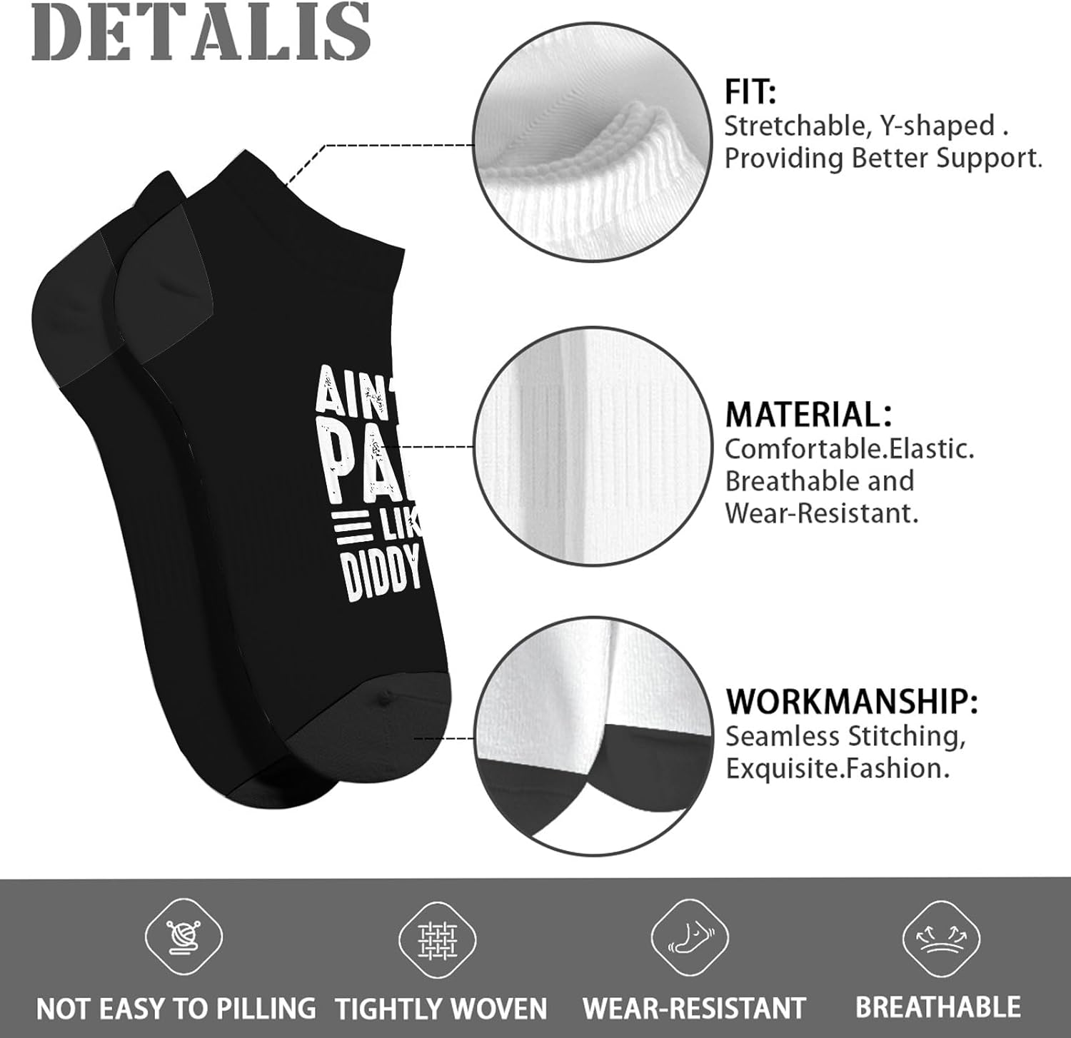 Aint No Partys Like A Diddy Partys Mens Calf Socks Liner