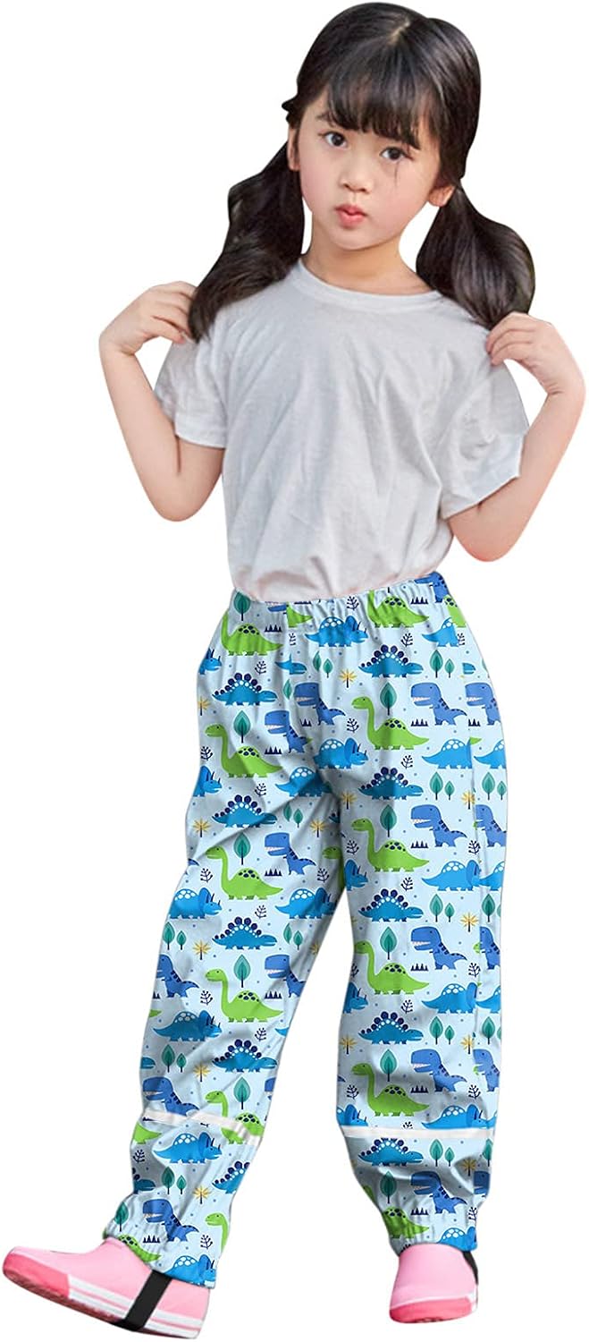 Cartoon Dinosaur Print Child Rain Pants