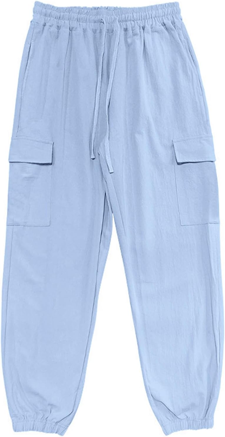Mens Elastic Waist Cargo Pants