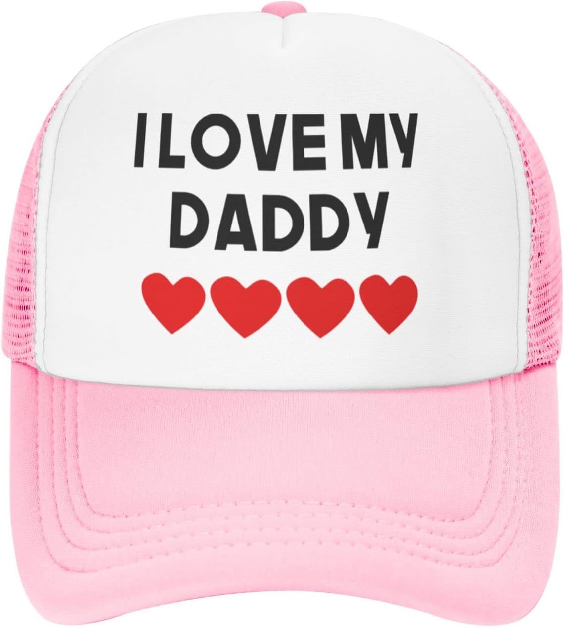 KATAKU Heart I Love My Daddy Toddler Mesh Baseball Cap Pink Summer Fun
