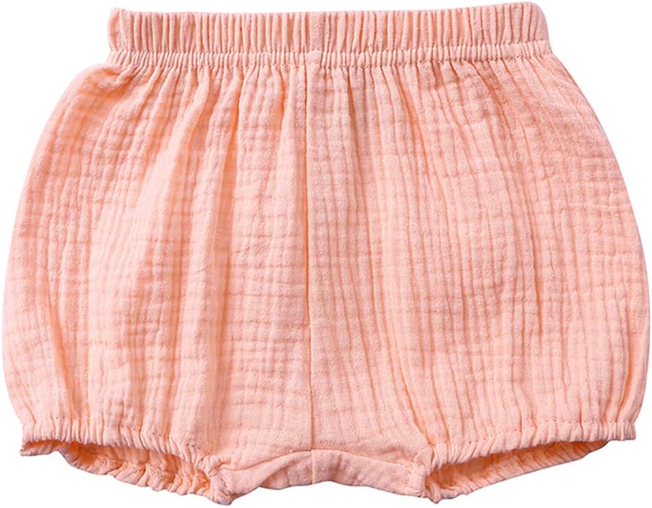 Baby Girls Ruffle Bloomer Shorts Cute Cotton Linen Diaper Covers