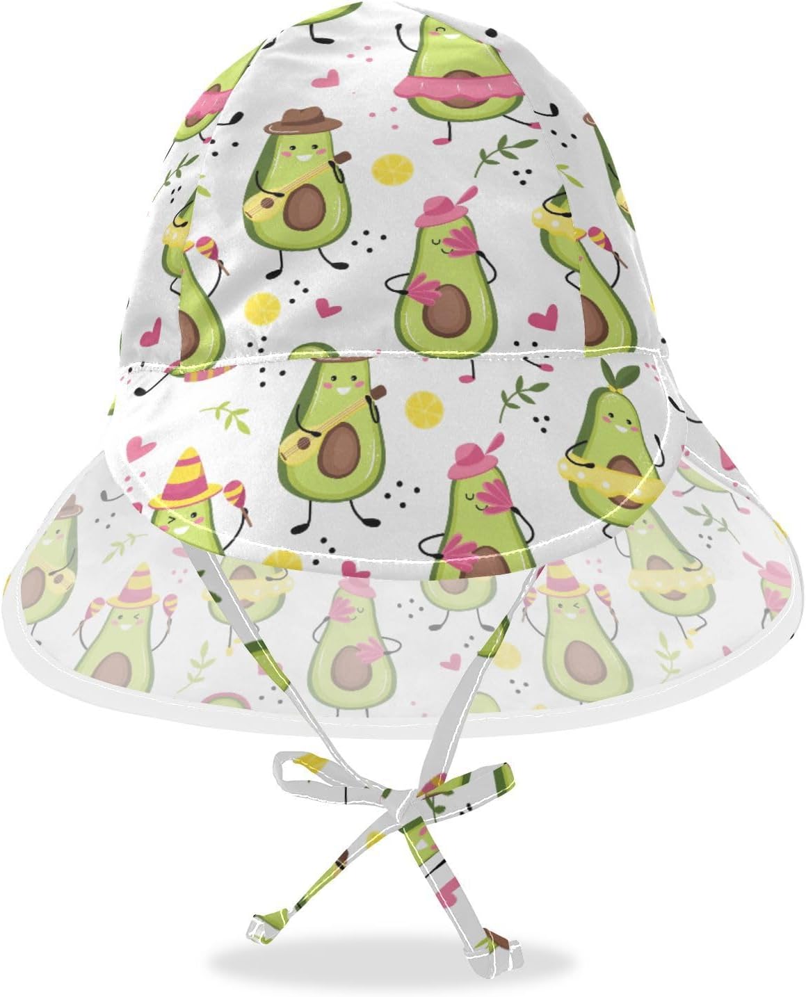 Cute Toddler Beach Bucket Hat with Funny Music Avocado Print
