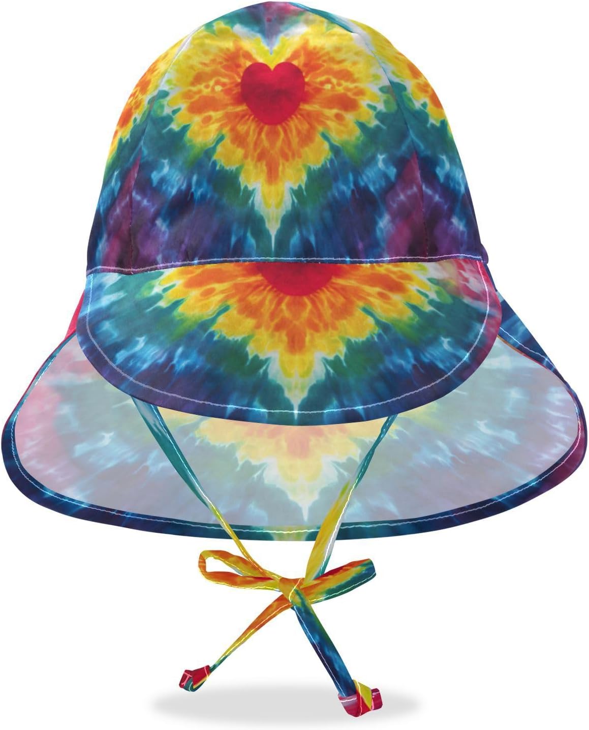 Emelivor Tie Dye Heart Baby Sun Hat 50 UPF Protection