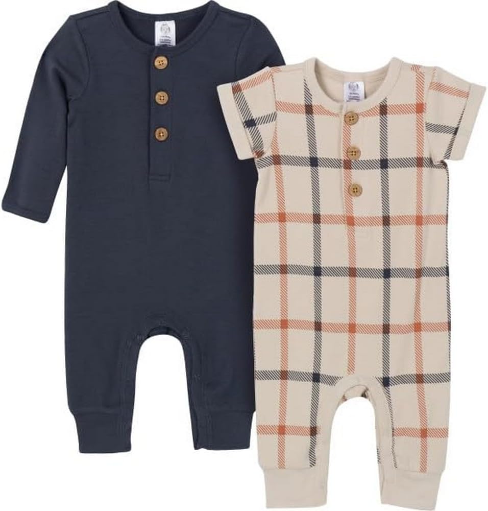 Gerber 2-Piece Long Leg Romper for Baby Boys and Girls