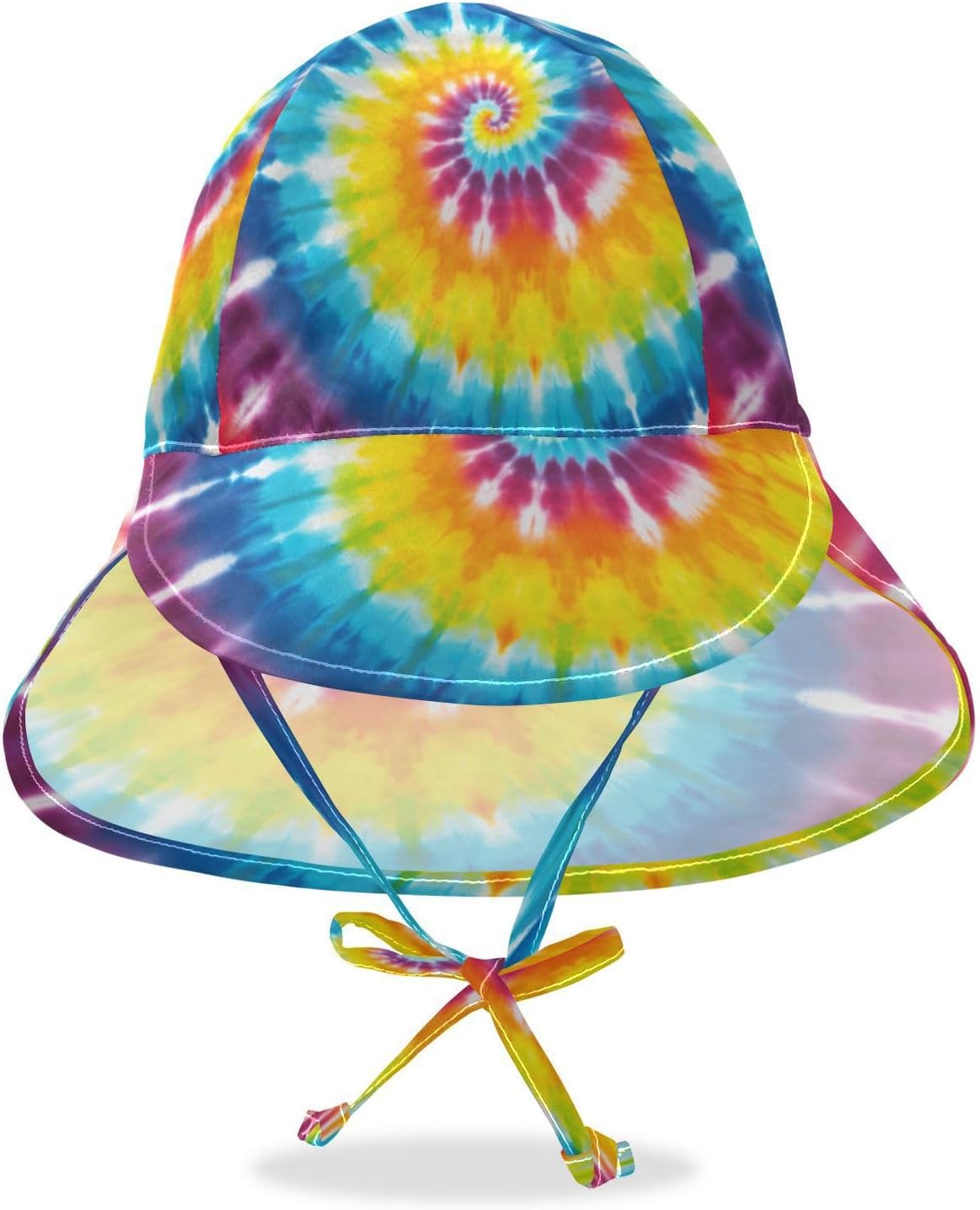 Emelivor Multicoloured Spiral Tie Dye Sun Hat for Kids
