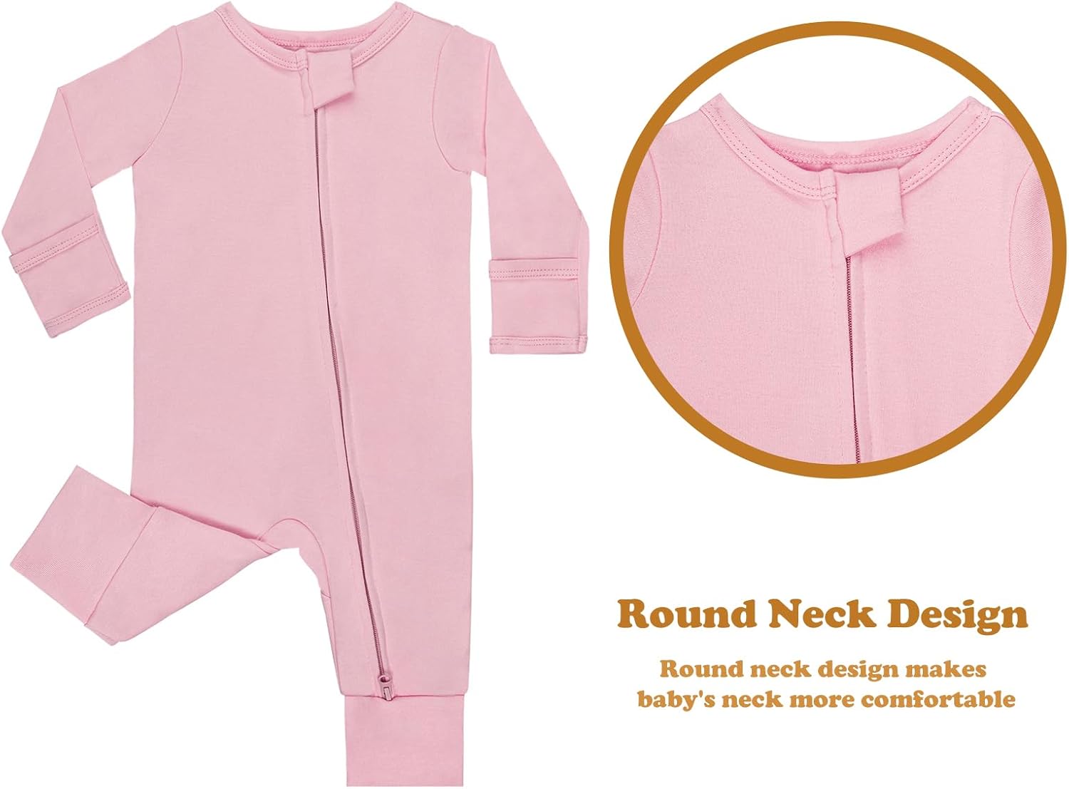 GIUBY 100 Cotton Sleepers Pajamas for Baby with Zipper and Mittens