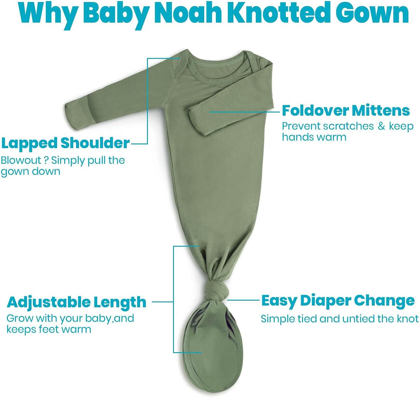 Baby Noah Knotted Gown Newborn Baby Set
