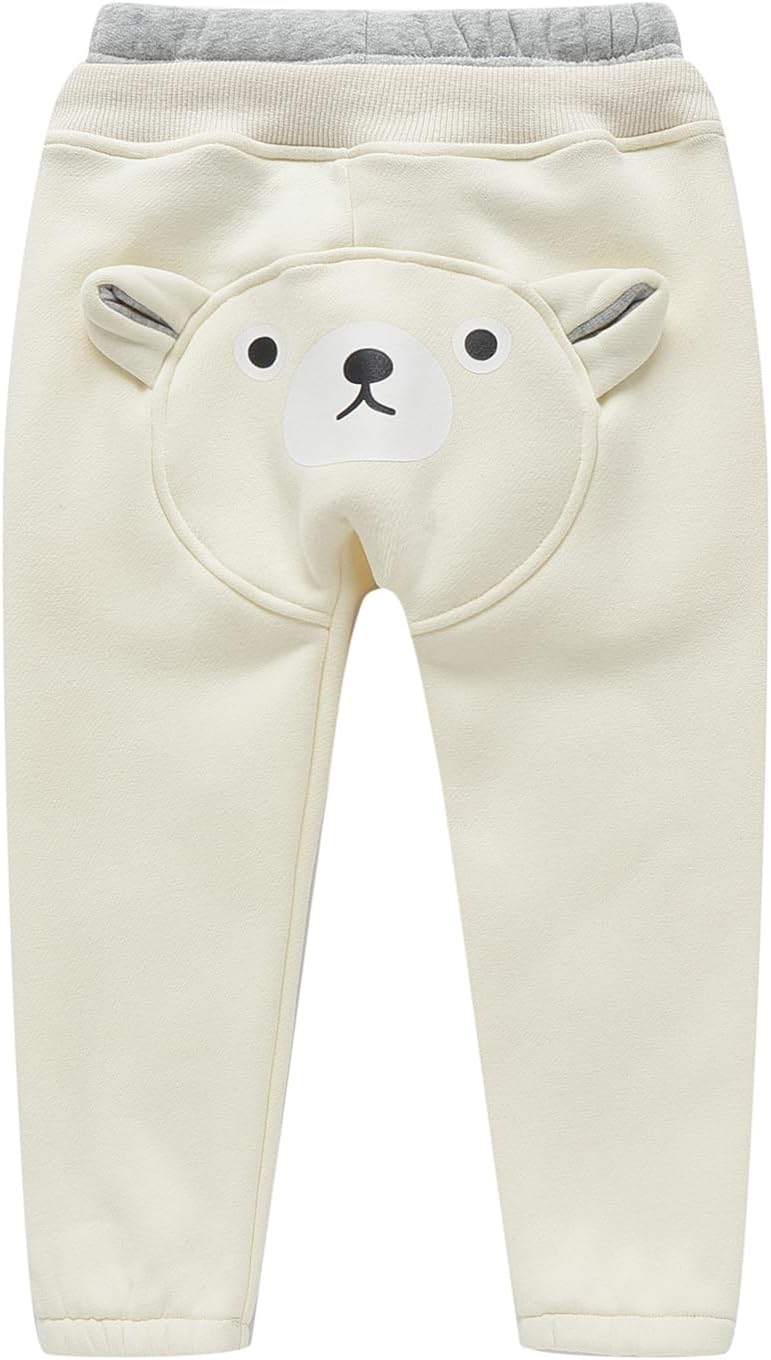 Mud Kingdom Kids Fleece Jogger Pants Winter Bear Soft Cozy