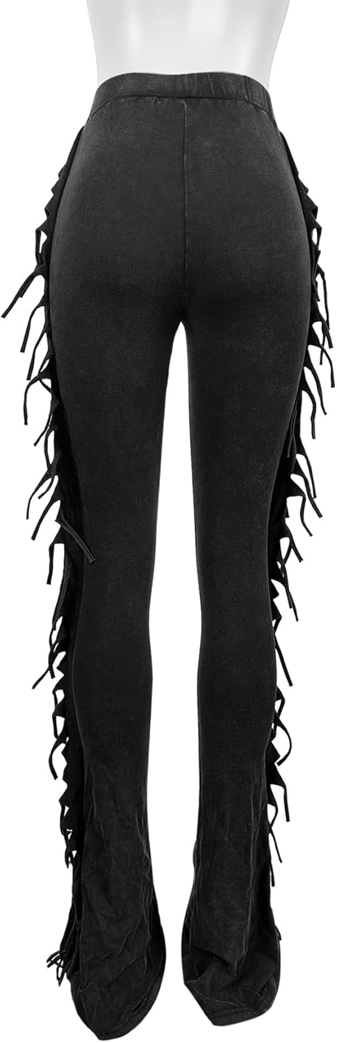 Fringed Cotton Pants Women