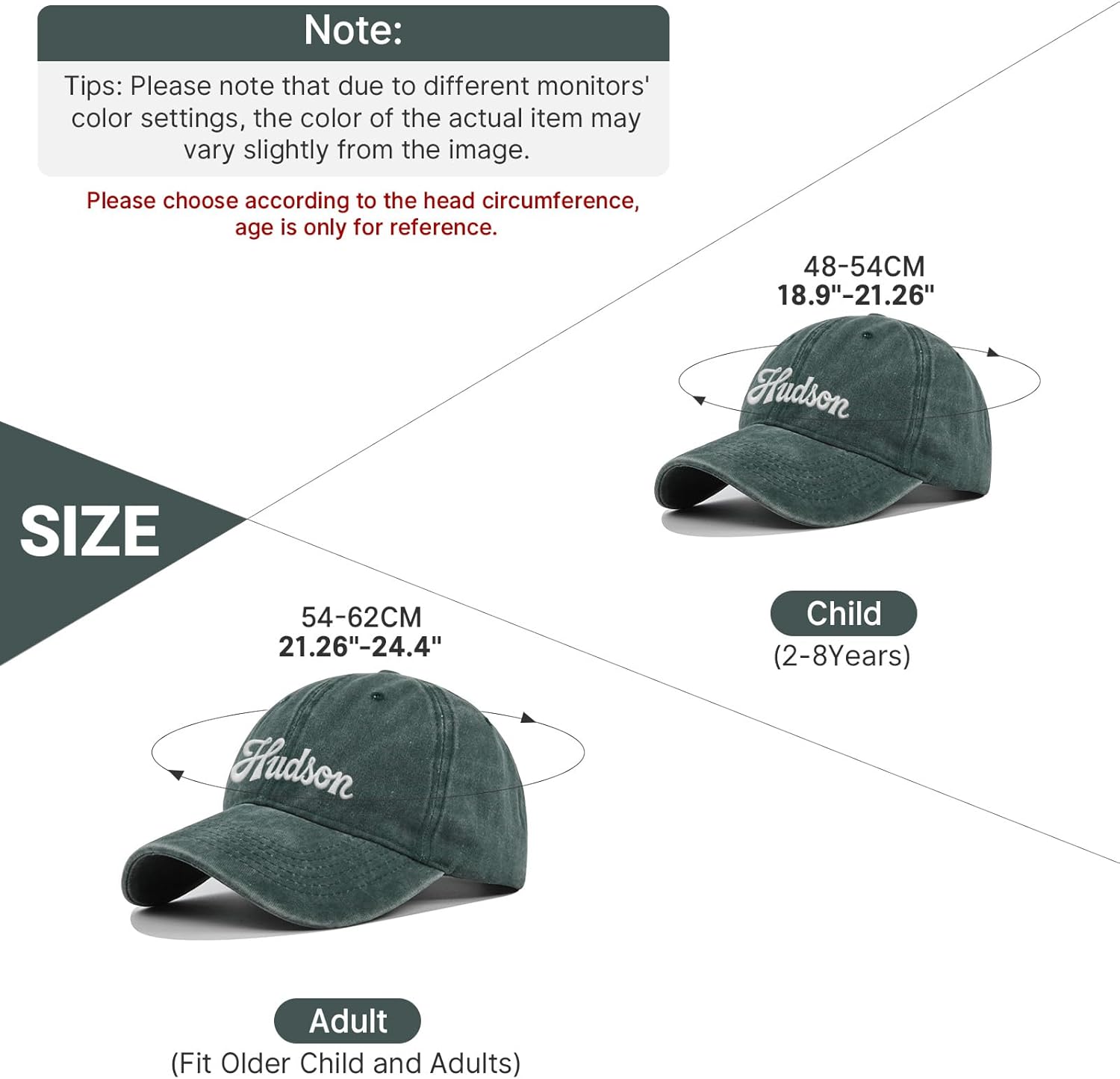 Personalized toddler baseball cap with 100 cotton fabric and adjustable closure